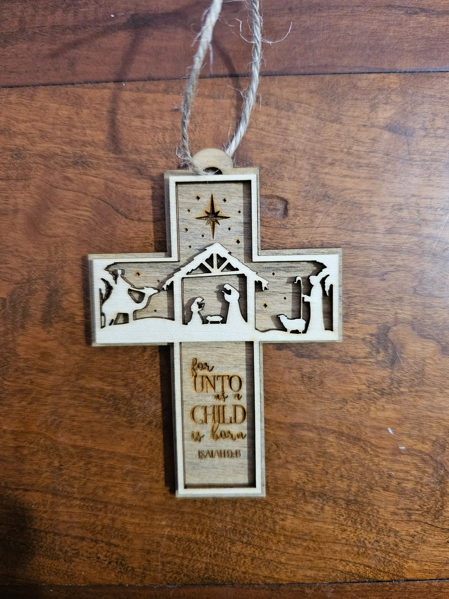 Nativity Cross Ornament