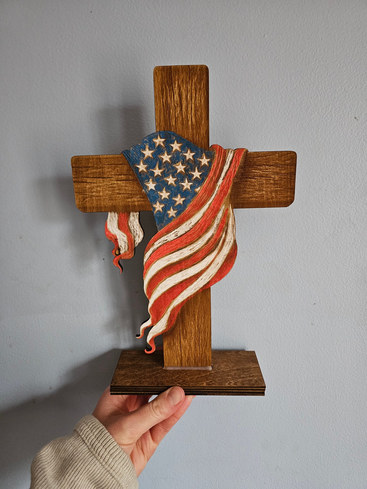 Cross with American Flag