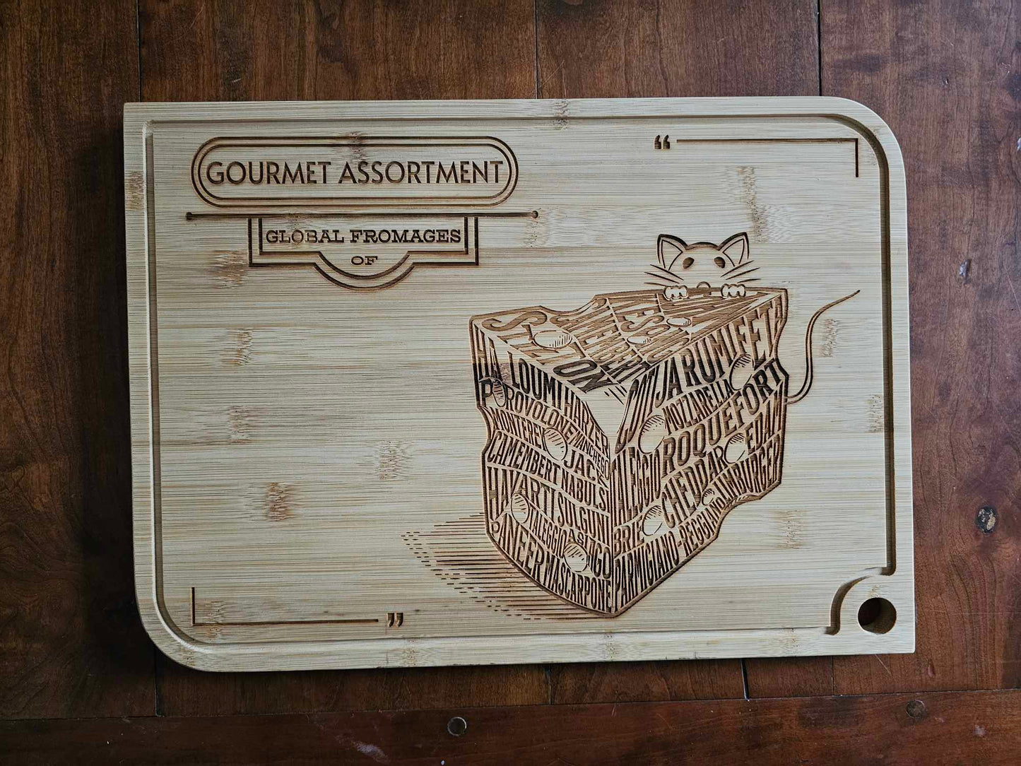 Gourmet Cheese Assortment, Artisan Cutting Board