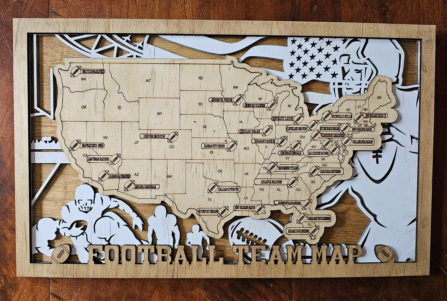 Football Team Map, Hangable