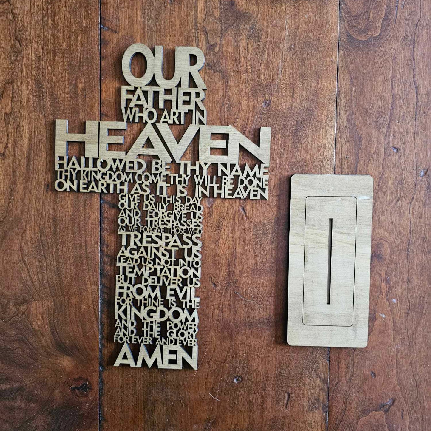 Lord's Prayer Cross with Stand