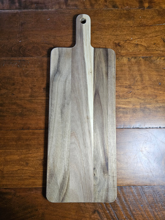 Custom Engraved Long Cutting Board with Handle, Hangable