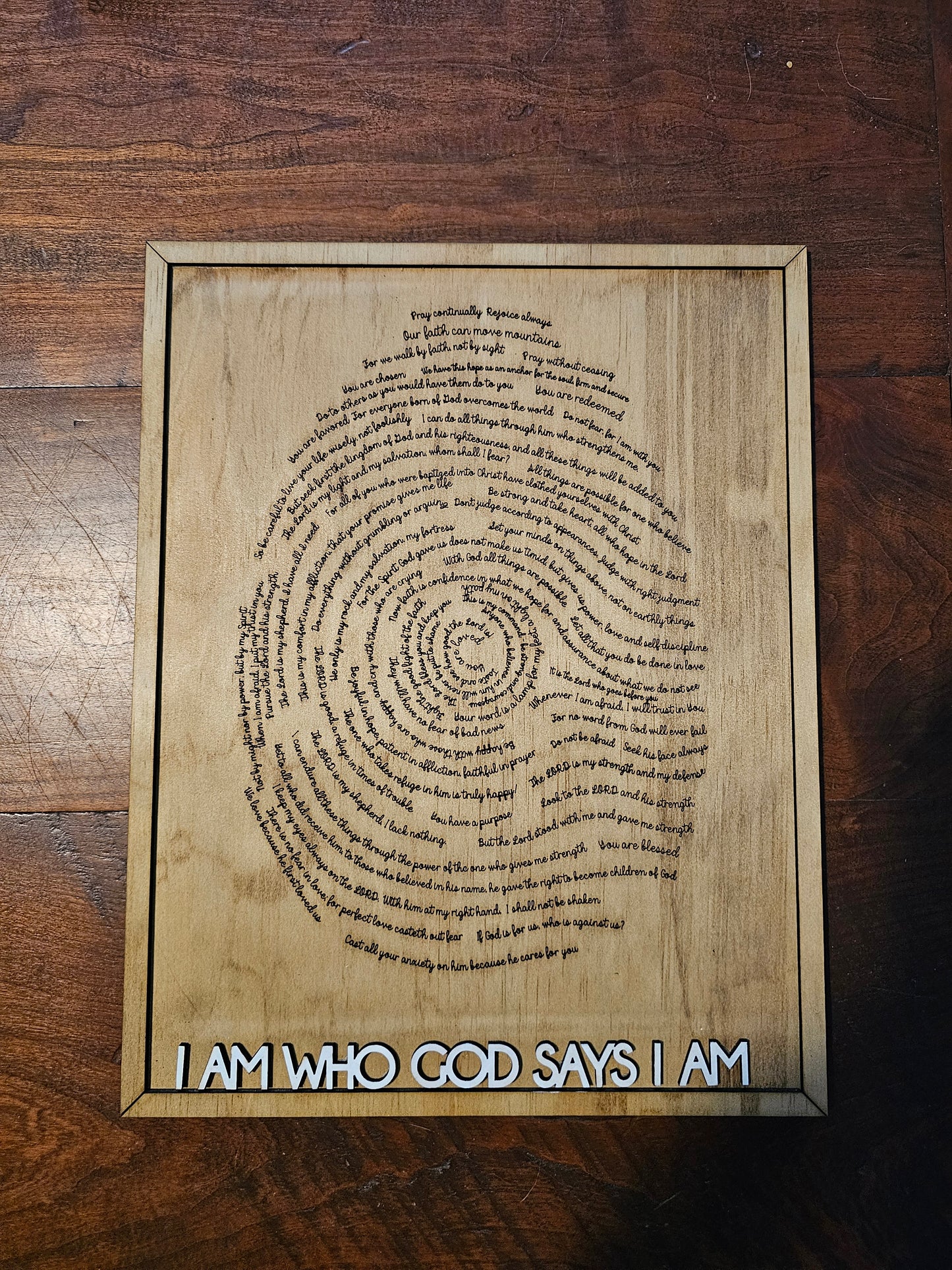 "I AM WHO GOD SAYS I AM" Fingerprint Decor