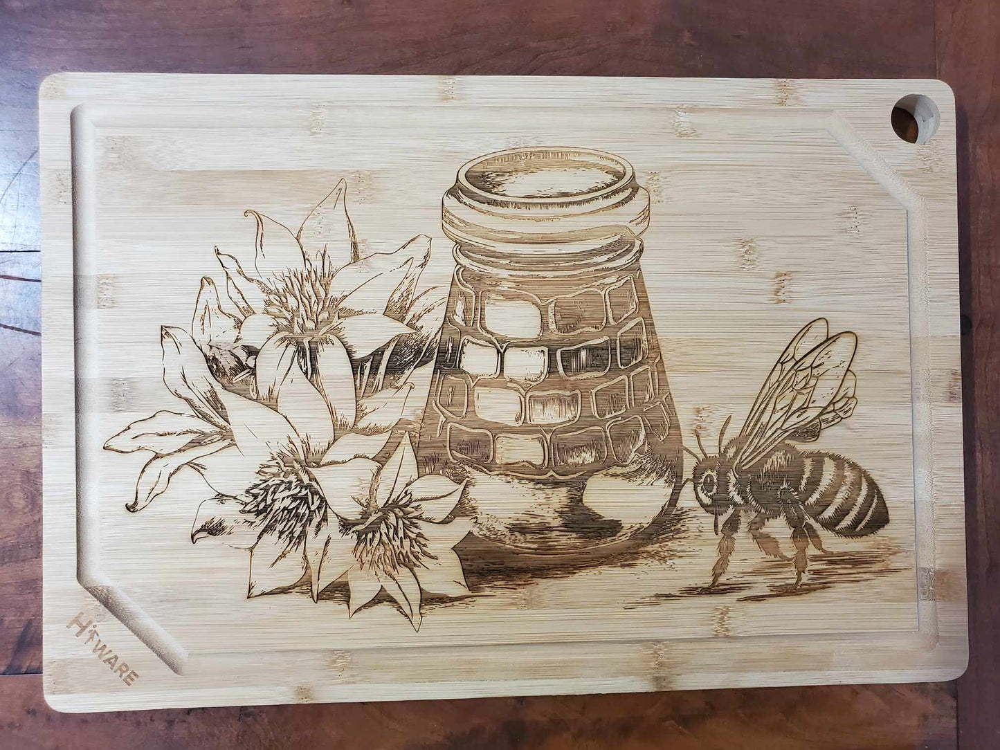 Honeybee and Jar, Artisan Cutting Board